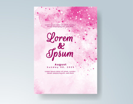 Watercolor wedding invitation cardのイラスト素材