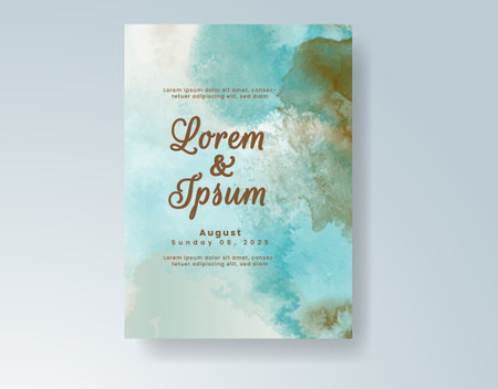 Watercolor wedding invitation cardのイラスト素材