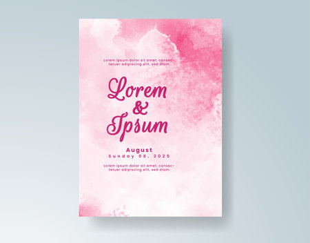 Watercolor wedding invitation cardのイラスト素材