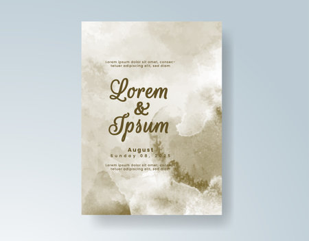 Watercolor wedding invitation cardのイラスト素材