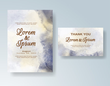 Watercolor wedding invitation cardのイラスト素材