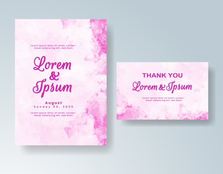 Watercolor wedding invitation cardのイラスト素材