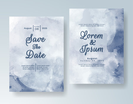 Watercolor wedding invitation cardのイラスト素材