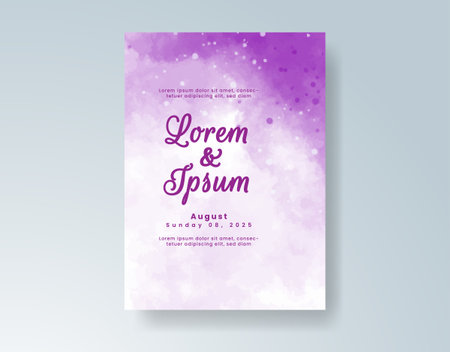 Watercolor wedding invitation cardのイラスト素材