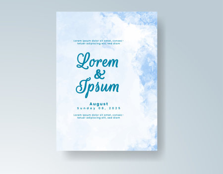 Watercolor wedding invitation cardのイラスト素材