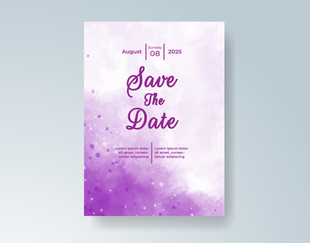 Watercolor wedding invitation cardのイラスト素材