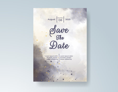 Watercolor wedding invitation cardのイラスト素材