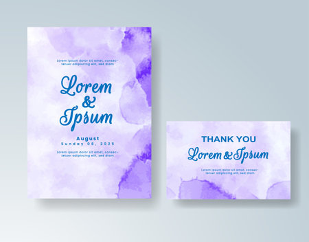 Watercolor wedding invitation cardのイラスト素材