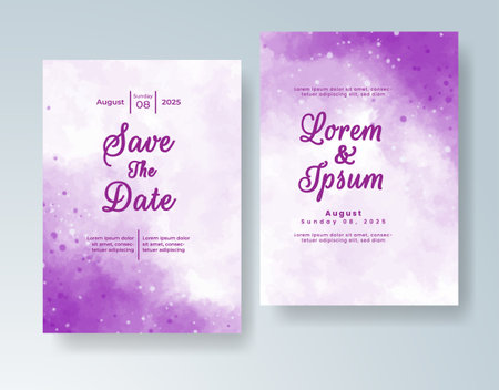 Watercolor wedding invitation cardのイラスト素材