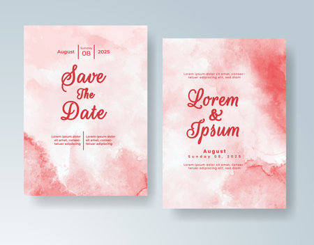 Watercolor wedding invitation cardのイラスト素材