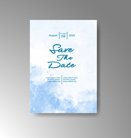 Wedding invitation with abstract watercolor backgroundのイラスト素材