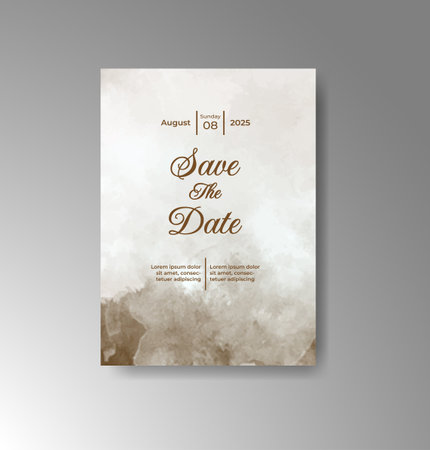 Wedding invitation with abstract watercolor backgroundのイラスト素材