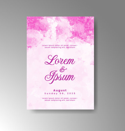 Wedding invitation with abstract watercolor backgroundのイラスト素材