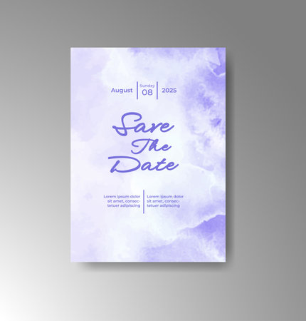 Wedding invitation with abstract watercolor backgroundのイラスト素材