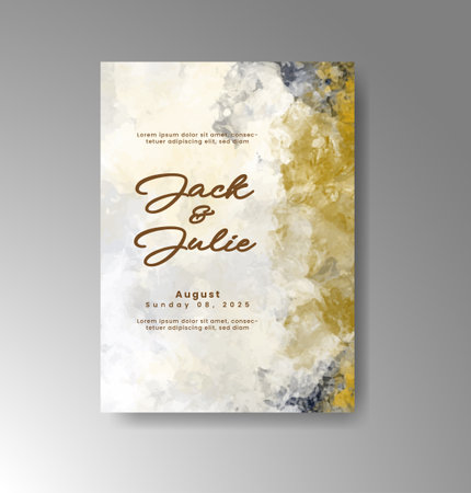 Wedding invitation with abstract watercolor backgroundのイラスト素材
