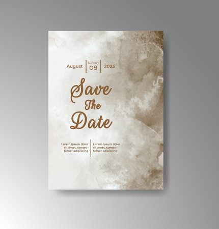 Wedding invitation with abstract watercolor backgroundのイラスト素材