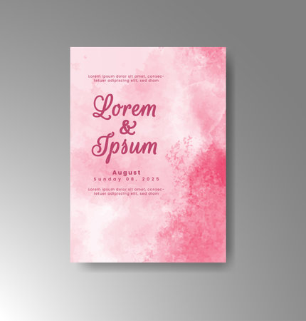 Wedding invitation with abstract watercolor backgroundのイラスト素材
