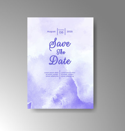 Wedding invitation with abstract watercolor backgroundのイラスト素材