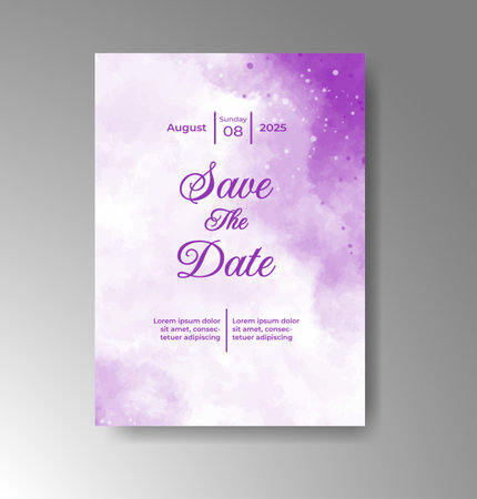 Wedding invitation with abstract watercolor backgroundのイラスト素材