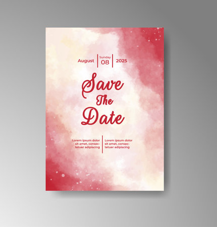 Wedding invitation with abstract watercolor backgroundのイラスト素材