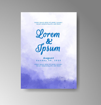 Wedding invitation with abstract watercolor backgroundのイラスト素材