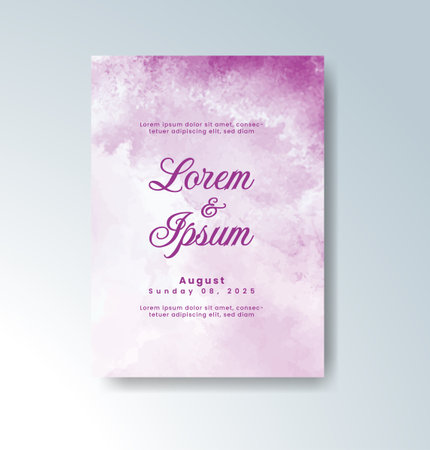 Wedding invitation with abstract watercolor backgroundのイラスト素材