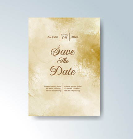 Wedding invitation with abstract watercolor backgroundのイラスト素材