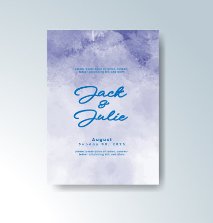 Wedding invitation with abstract watercolor backgroundのイラスト素材