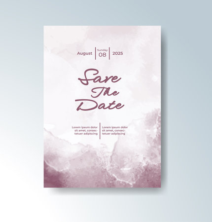 Wedding invitation with abstract watercolor backgroundのイラスト素材