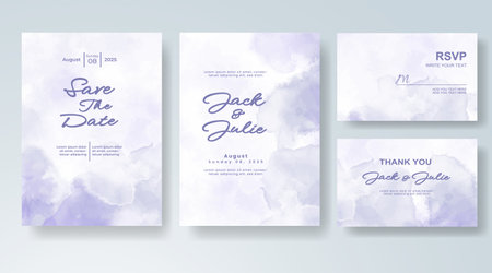 Wedding invitation with abstract watercolor backgroundのイラスト素材