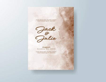 Wedding invitation with abstract watercolor backgroundのイラスト素材