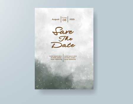Wedding invitation with abstract watercolor backgroundのイラスト素材