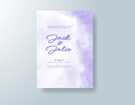 Wedding invitation with abstract watercolor backgroundのイラスト素材
