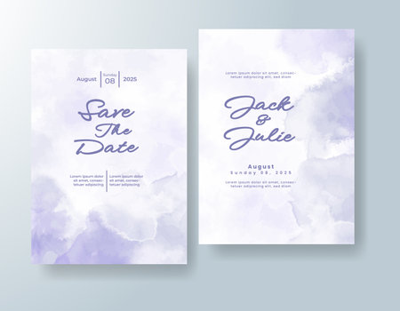 Wedding invitation with abstract watercolor backgroundのイラスト素材
