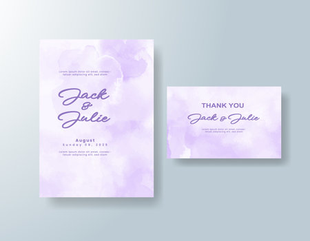 Watercolor wedding invitation cardのイラスト素材