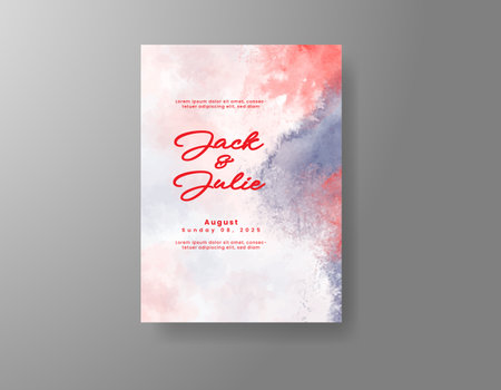 Watercolor wedding invitation cardのイラスト素材