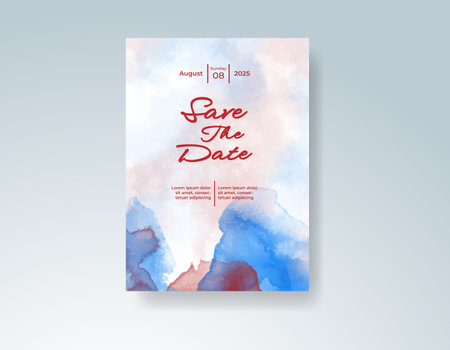 Watercolor wedding invitation cardのイラスト素材