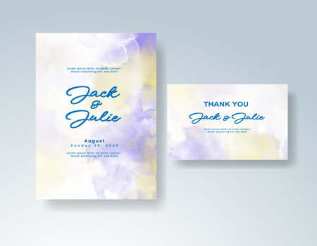 Watercolor wedding invitation cardのイラスト素材