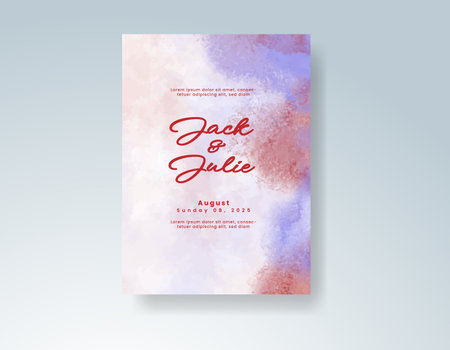 Watercolor wedding invitation cardのイラスト素材