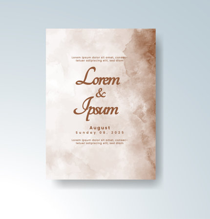 Wedding invitation with abstract watercolor backgroundのイラスト素材