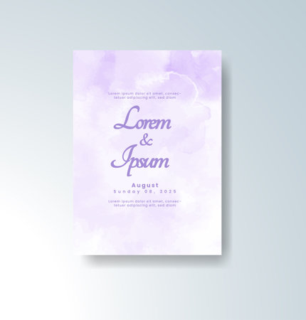 Wedding invitation with abstract watercolor backgroundのイラスト素材