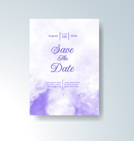 Wedding invitation with abstract watercolor backgroundのイラスト素材