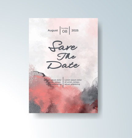 Wedding invitation with abstract watercolor backgroundのイラスト素材