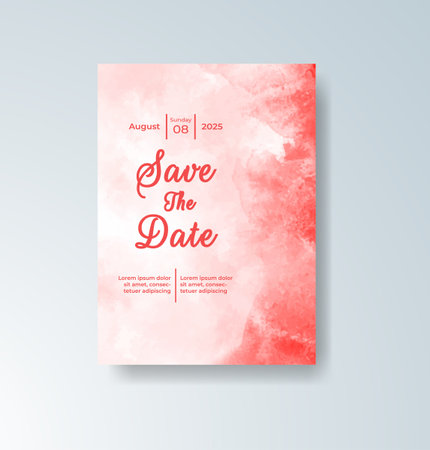 Wedding invitation with abstract watercolor backgroundのイラスト素材