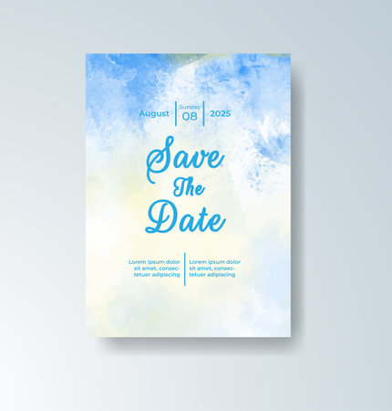 Wedding invitation with abstract watercolor backgroundのイラスト素材