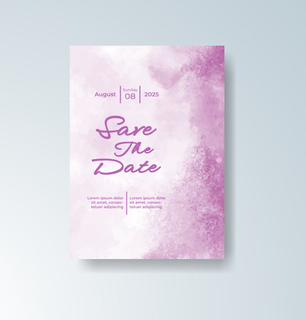 Wedding invitation with abstract watercolor backgroundのイラスト素材