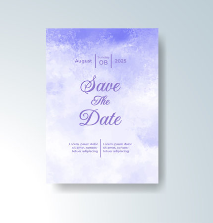 Wedding invitation with abstract watercolor backgroundのイラスト素材
