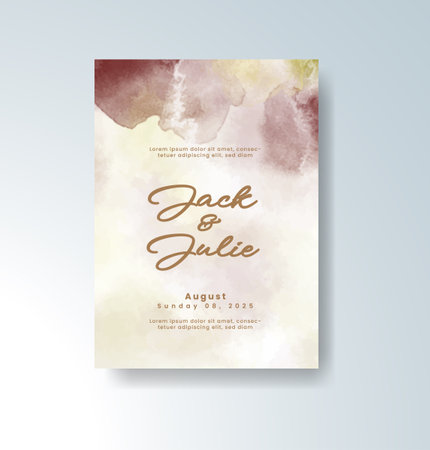 Wedding invitation with abstract watercolor backgroundのイラスト素材