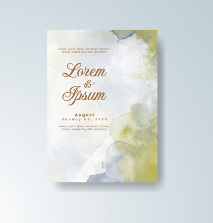 Wedding invitation with abstract watercolor backgroundのイラスト素材