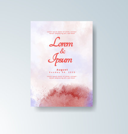 Wedding invitation with abstract watercolor backgroundのイラスト素材
